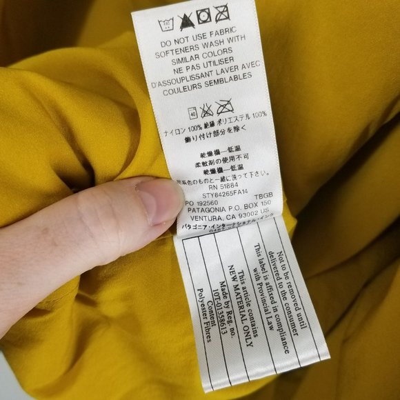 Patagonia Womens M Medium Teal Nano Air Hoody Jacket Coat Yellow Lining Quilted - Picture 11 of 12